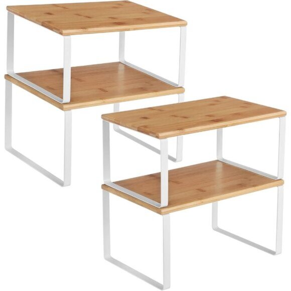 Other - New Cabinet Organizer Shelf Set of 4, Stackable Kitchen Storage - (Cloud White)